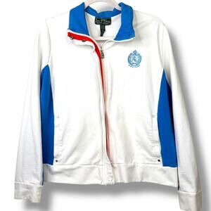 VTG Ralph Lauren L-RL Lauren Active Vintage Full Zip White Track Zip Jacket XL